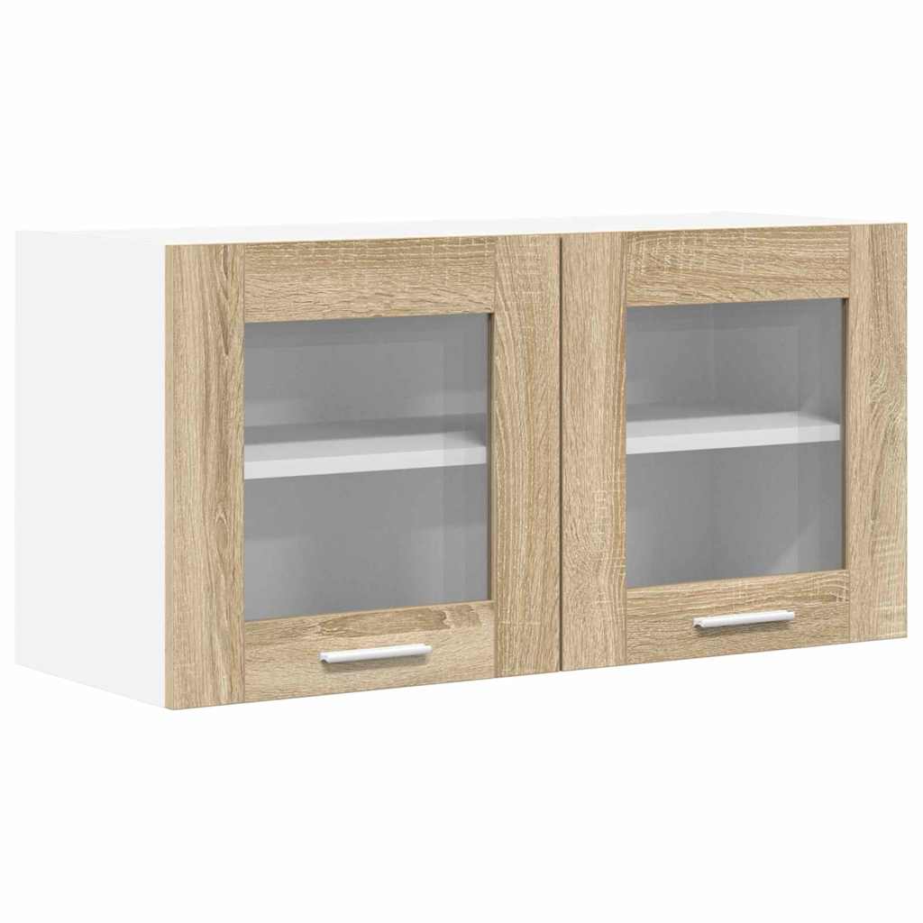 Hanging Cabinet Riga Sonoma Oak and White 80 x 31 x 40 cm